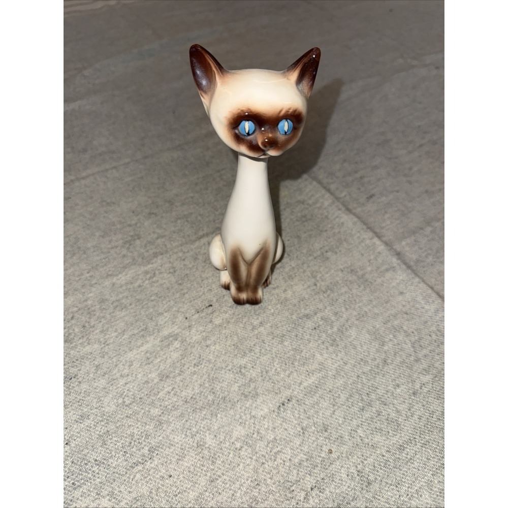 VTG LONGNECK Lefton Siamese Cat Figurine great Condition! 8"